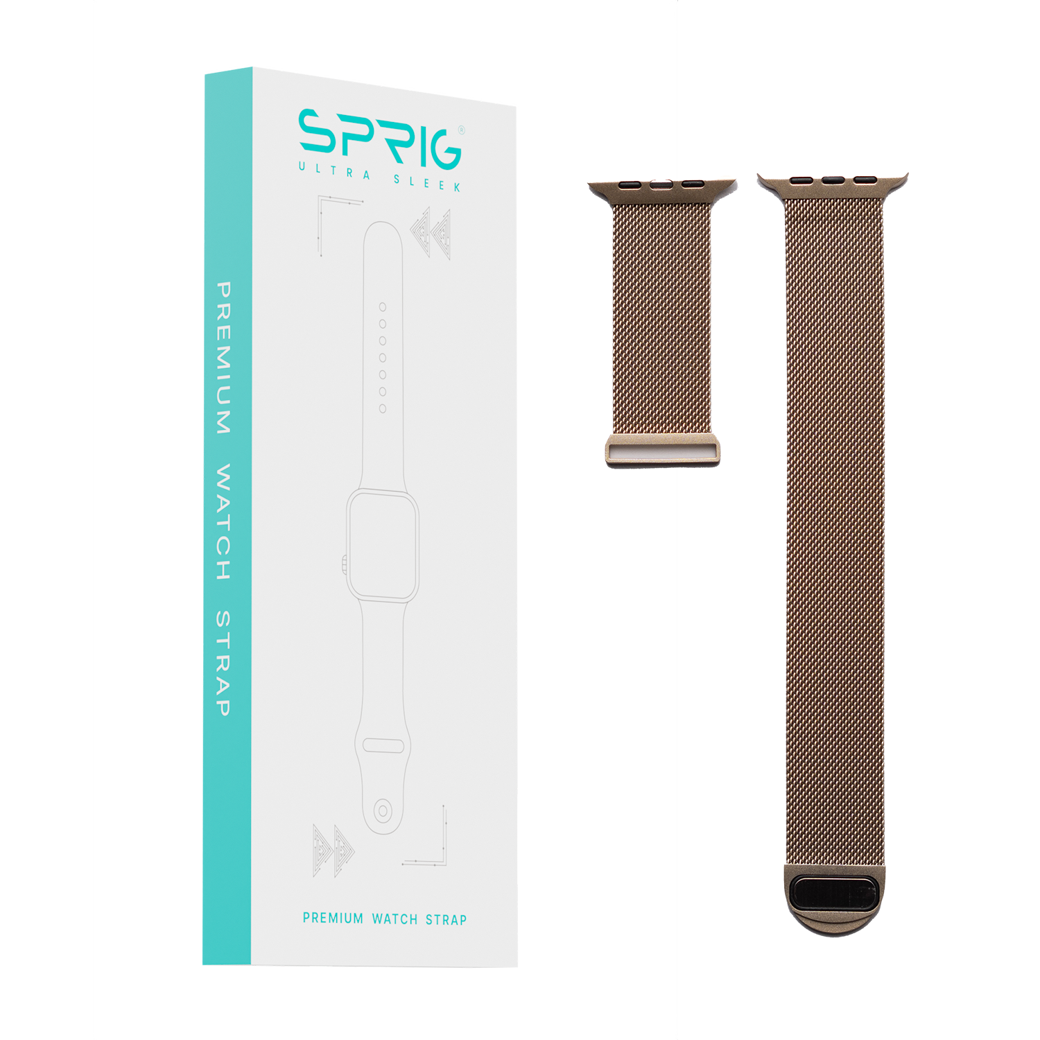 Metal Strap with Magnet Buckle-Golden Brown