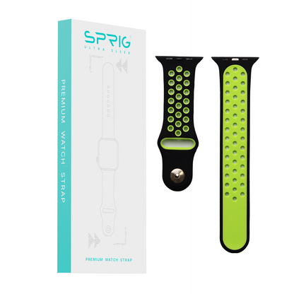 Silicone Dual Color Strap-Green Black