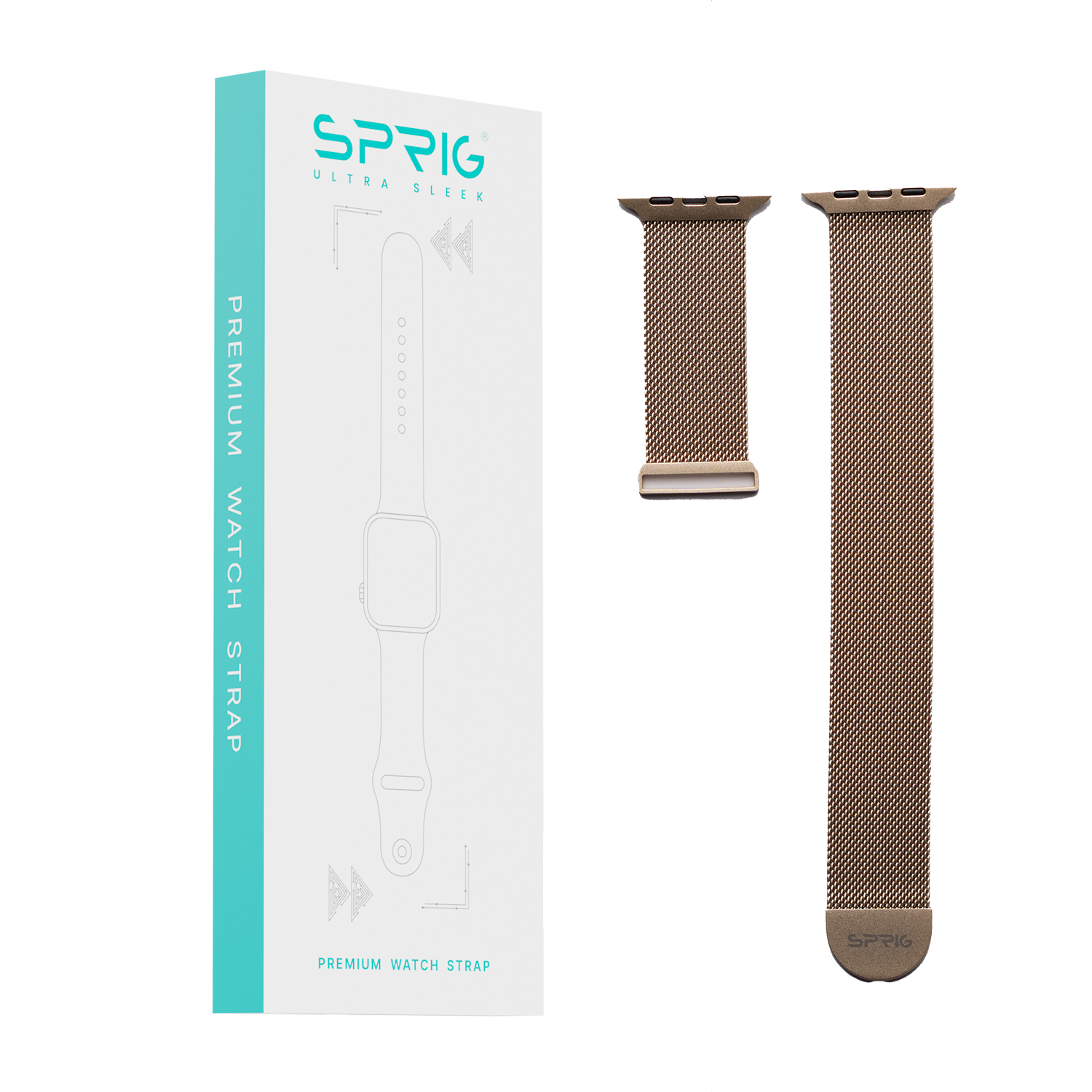 Metal Strap with Magnet Buckle-Golden Brown