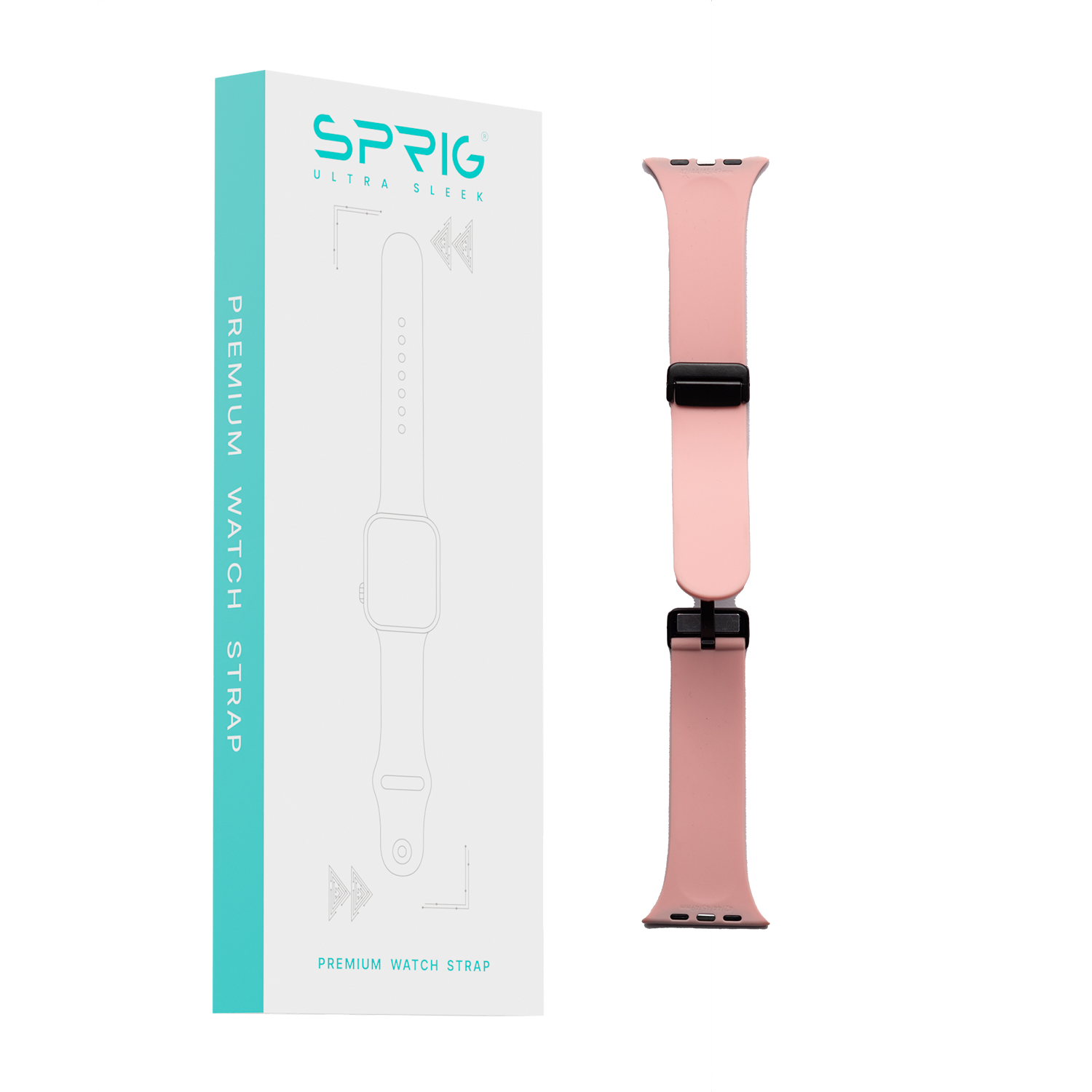 Silicone Strap with Magnet Buckle-Rose Pink