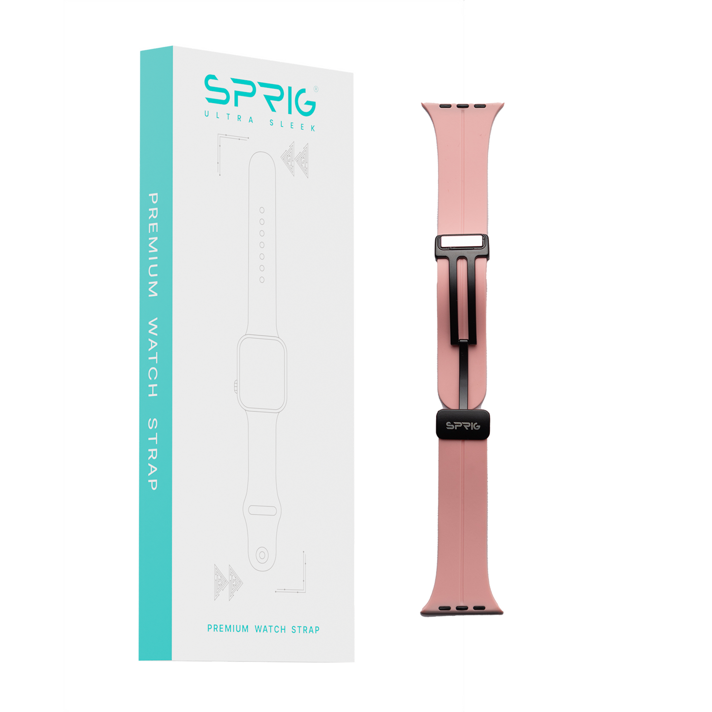 Silicone Strap with Magnet Buckle-Rose Pink