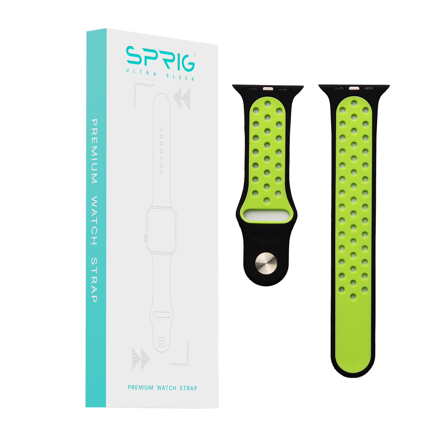 Silicone Dual Color Strap-Green Black