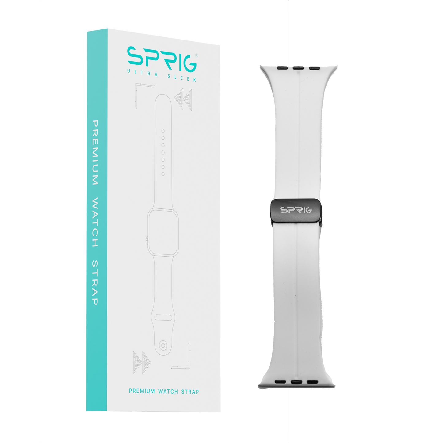 Silicone Strap with Magnet Buckle-White