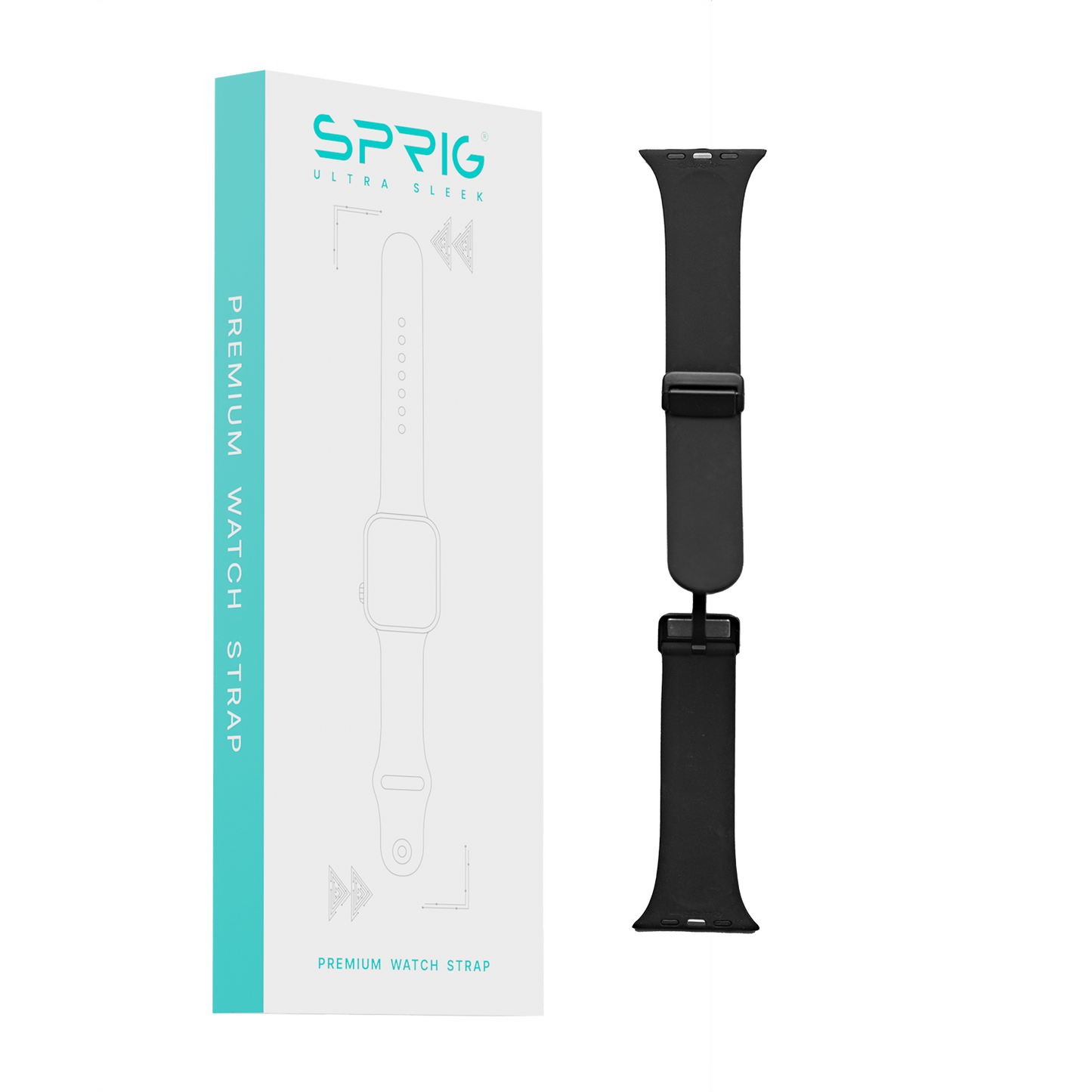 Silicone Strap with Magnet Buckle-Black