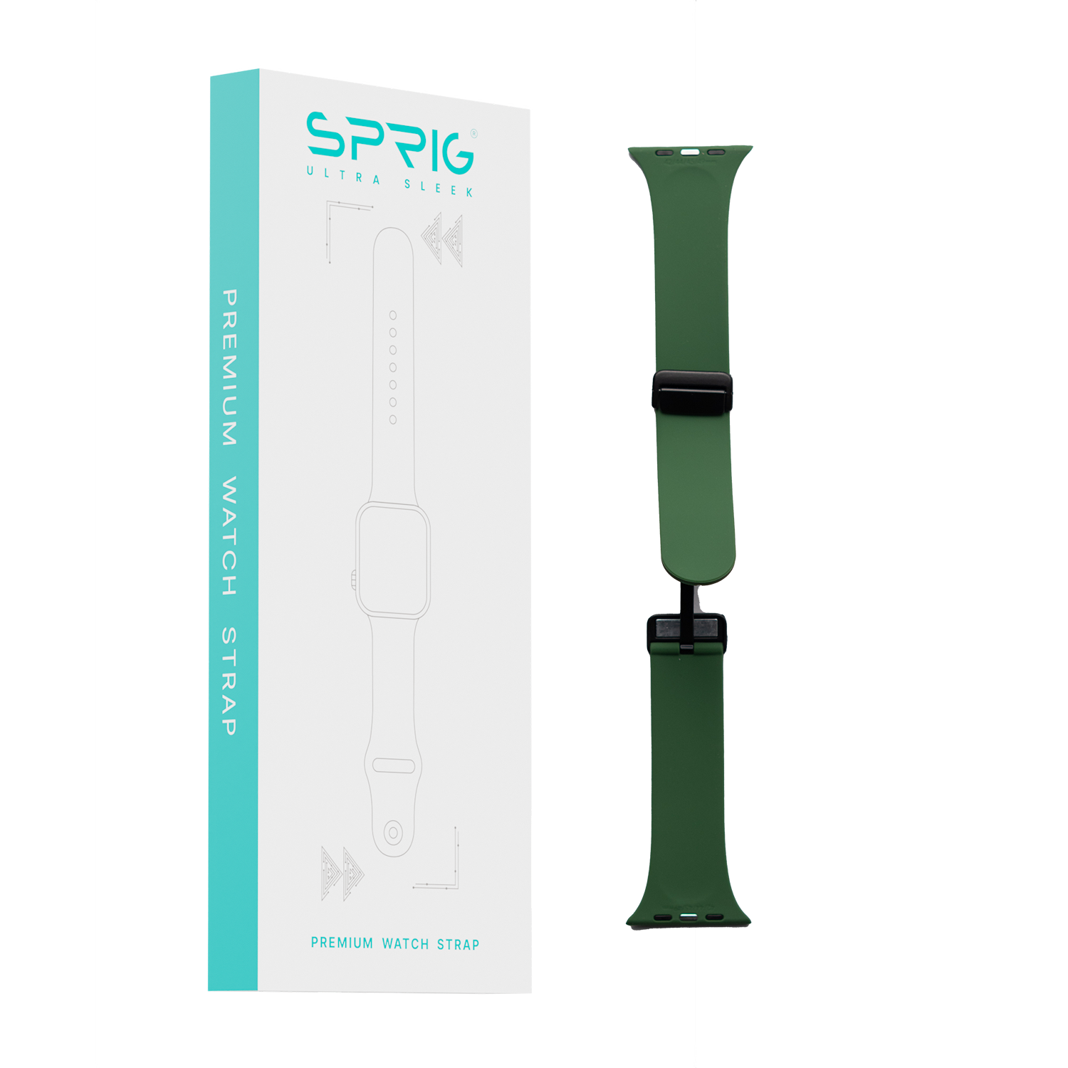 Silicone Strap with Magnet Buckle-Green