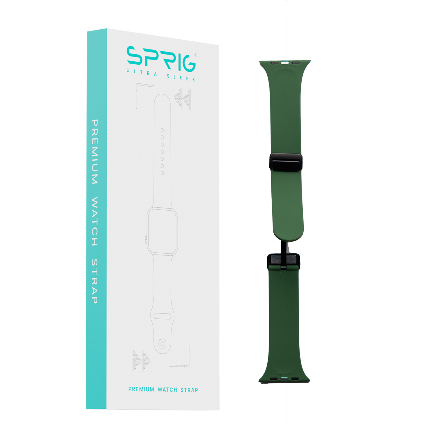 Silicone Strap with Magnet Buckle-Green