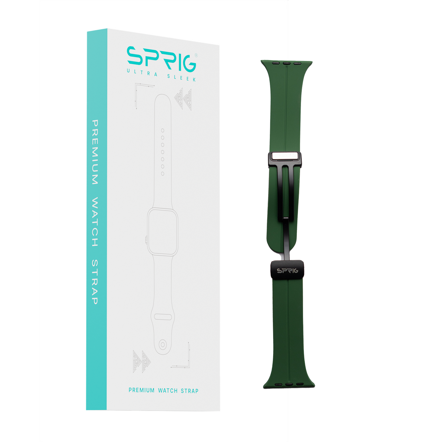 Silicone Strap with Magnet Buckle-Green