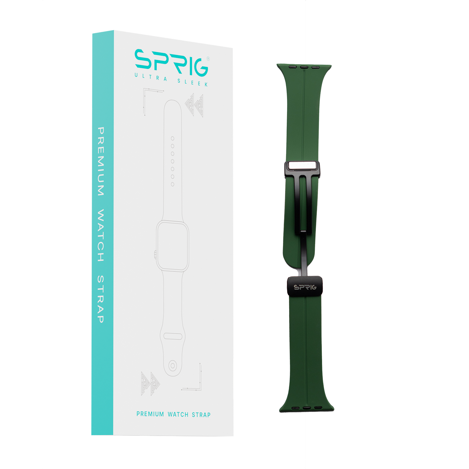 Silicone Strap with Magnet Buckle-Green