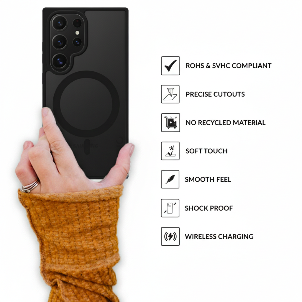 EdgeMag (TPU PC Magsafe)-Black Transparent