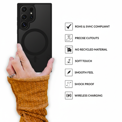 EdgeMag (TPU PC Magsafe)-Black Transparent