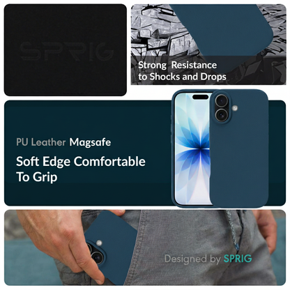 Prime Leather Mag (PU Leather Magsafe)-Dark Blue