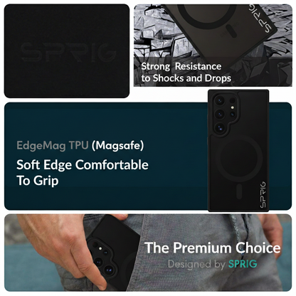 EdgeMag (TPU PC Magsafe)-Black Transparent