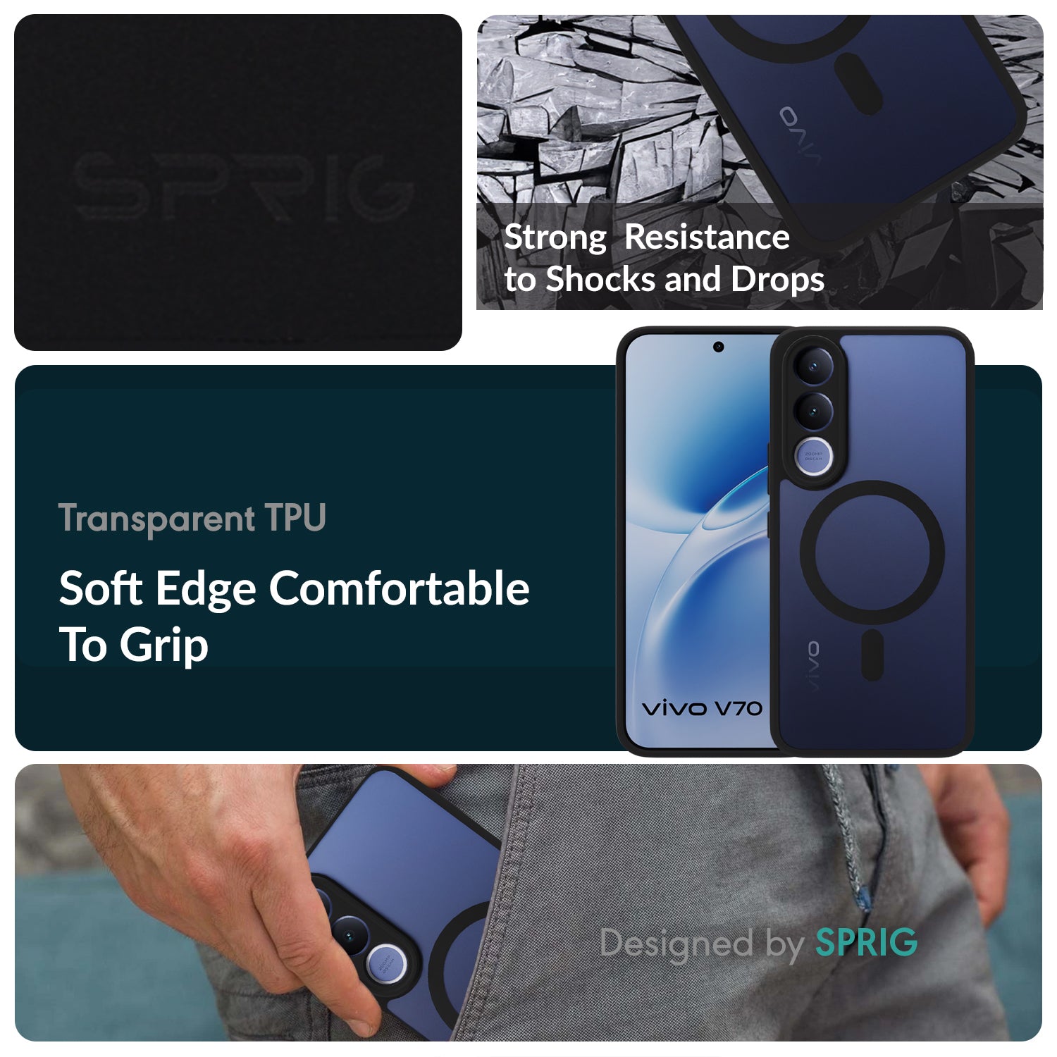 EdgeMag (TPU PC Magsafe)-Black Transparent