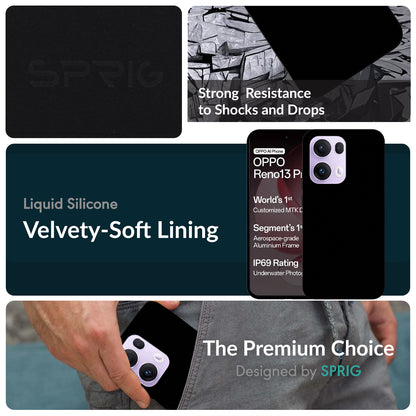 For Oppo Reno13 F 5G Phone Case Black Matte Bumper Anti-slip