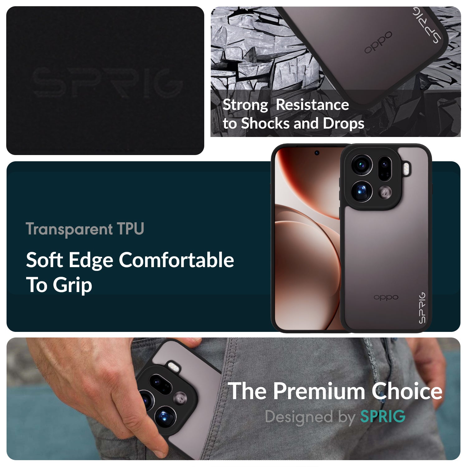 EdgeTone (TPU PC)-Black Transparent