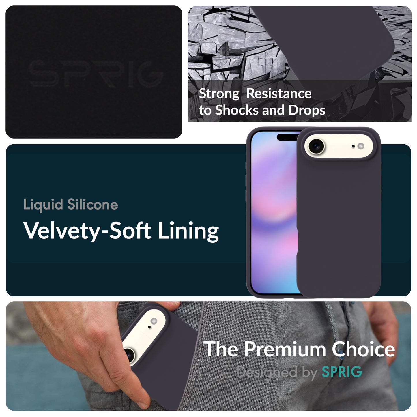 SilkMag (Liquid Silicone Magsafe)-Charcoal Grey