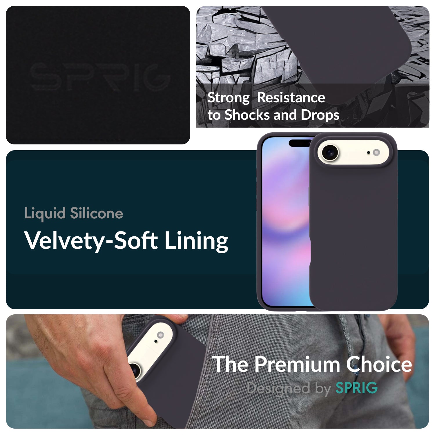 SilkMag (Liquid Silicone Magsafe)-Charcoal Grey