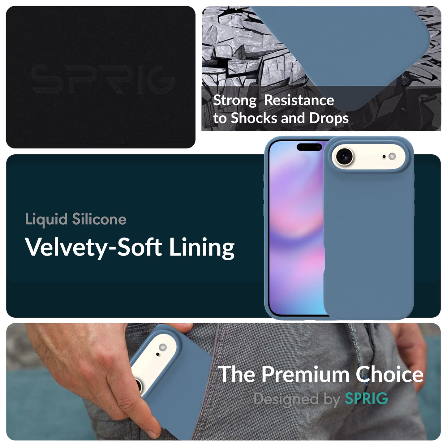 SilkMag (Liquid Silicone Magsafe)-Denim Blue