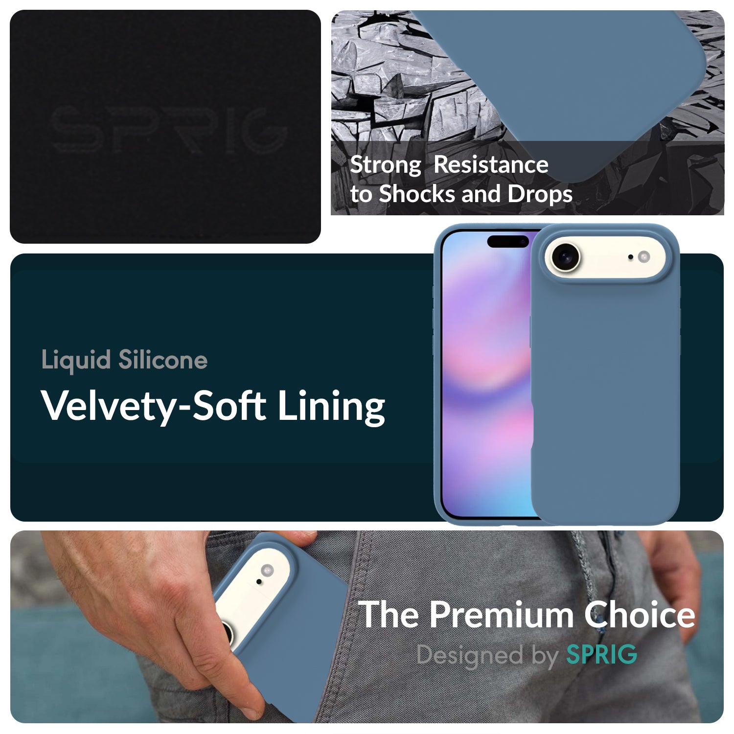 SilkMag (Liquid Silicone Magsafe)-Denim Blue