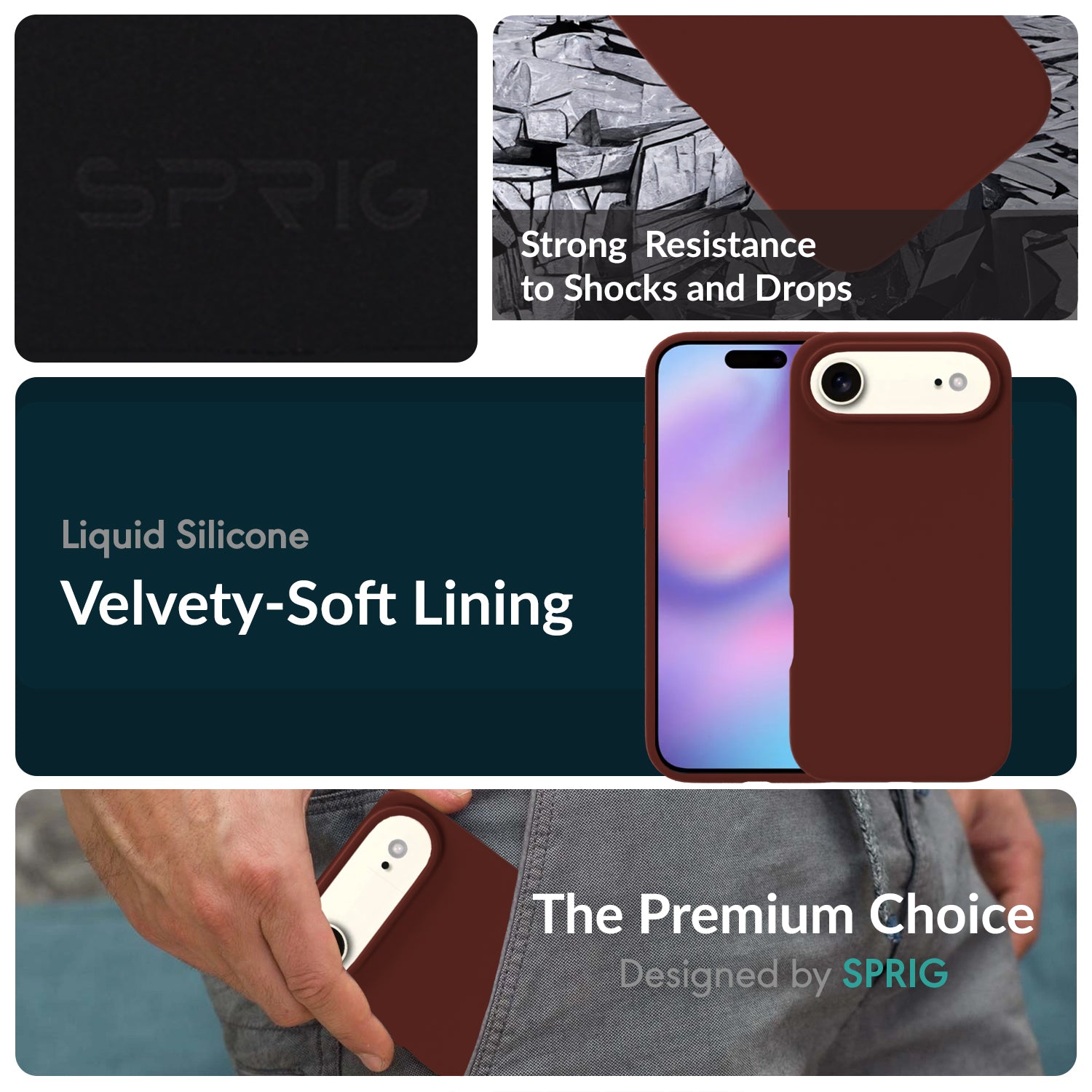 SilkMag (Liquid Silicone Magsafe)-Dark Brown