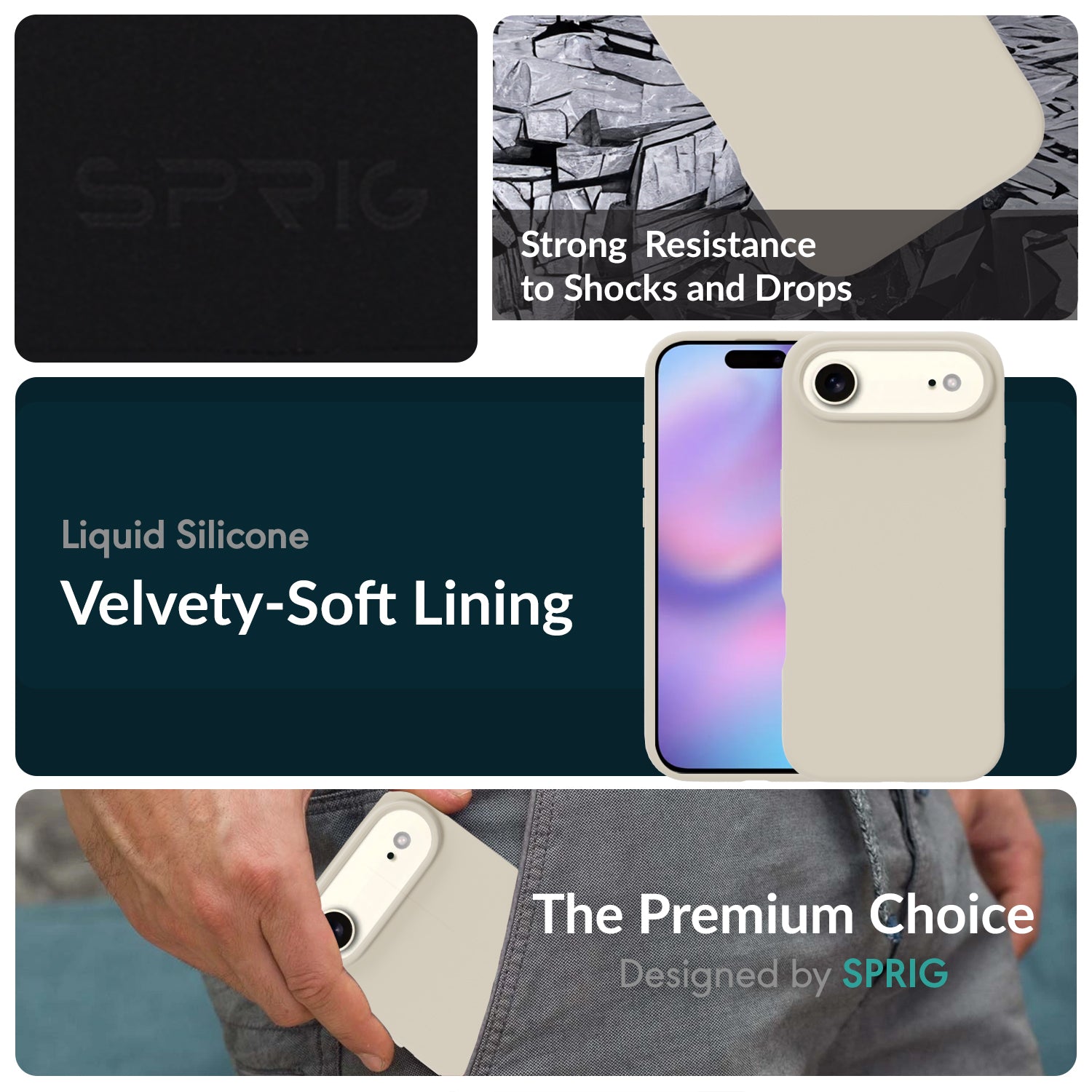 SilkMag (Liquid Silicone Magsafe)-Cream Grey