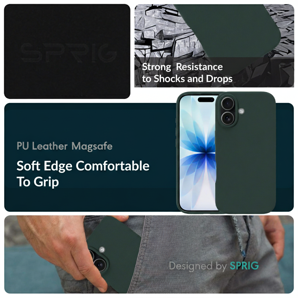 Prime Leather Mag (PU Leather Magsafe)-Forest Green