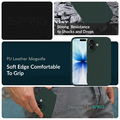 Prime Leather Mag (PU Leather Magsafe)-Forest Green