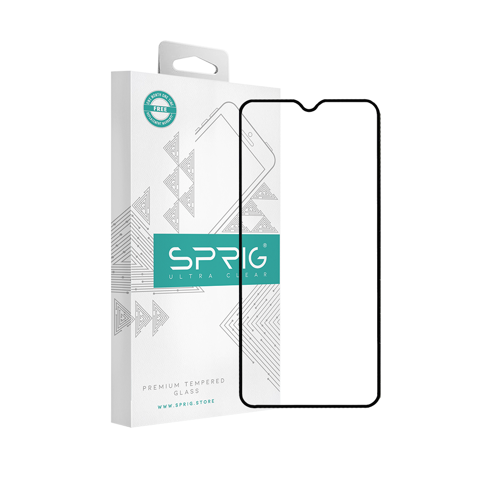 sprig full cover tempered glass/ screen protector for redmi note 8t (black)