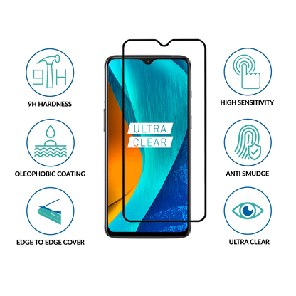 sprig full cover tempered glass/ screen protector for redmi note 8t (black)