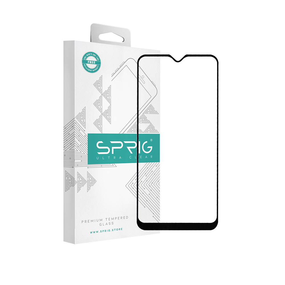 sprig full cover tempered glass screen protector for oppo a9 (2020)black