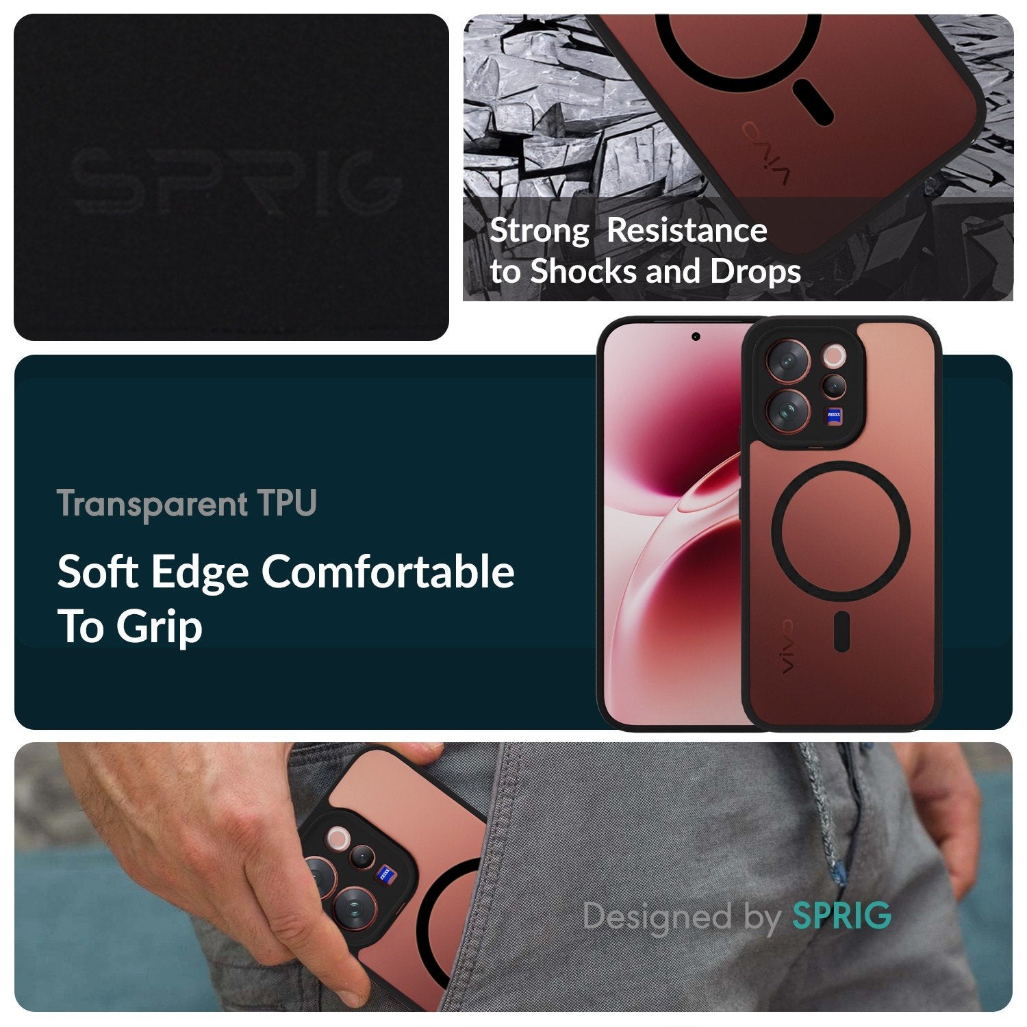 EdgeMag (TPU PC Magsafe)-Black Transparent