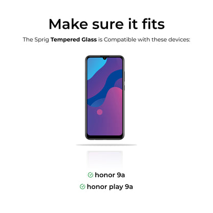 sprig clear tempered glass/screen protector for honor play 9a