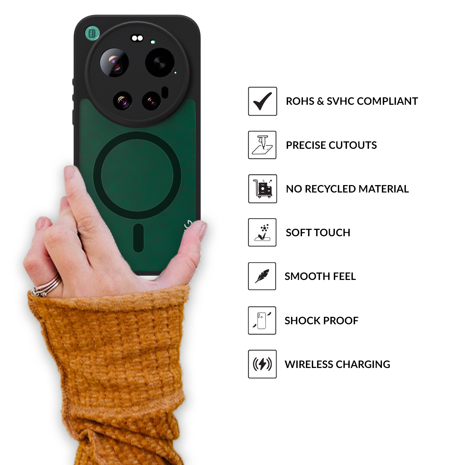 EdgeMag (TPU PC Magsafe)-Black Transparent