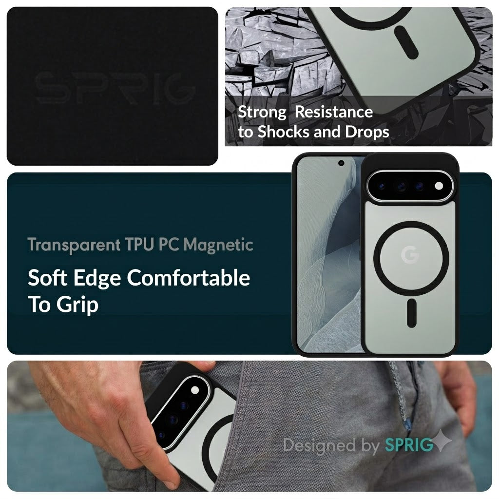 EdgeMag (TPU PC Magsafe)-Black Transparent