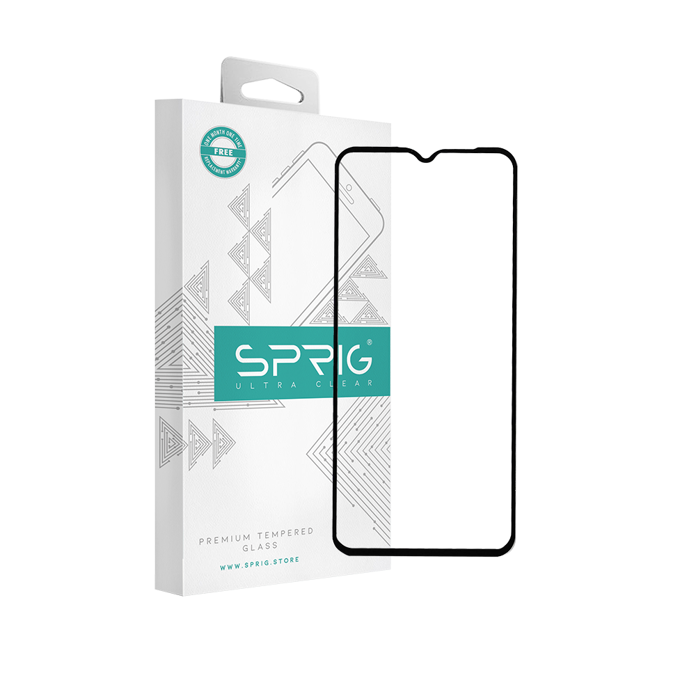 sprig full cover tempered glass screen protector for vivo y72 5g (black)