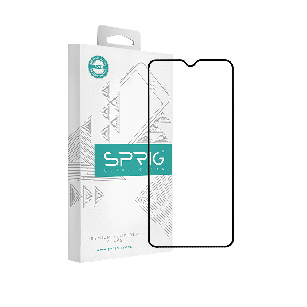 sprig full screen tempered glass screen protector for oneplus 6t (black)