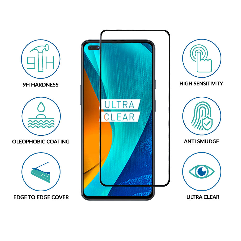 sprig full cover tempered glass/ screen protector for oppo reno 3 pro (black)