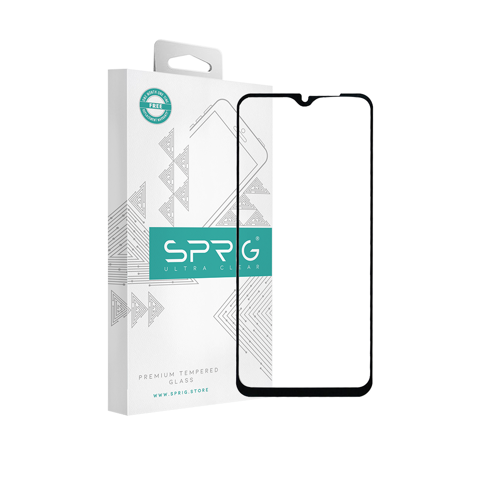 sprig full cover tempered glass screen protector for vivo iqoo z3 5g (black)