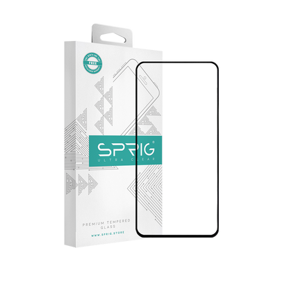 sprig full cover tempered glass screen protector for xiaomi poco x2 (black)