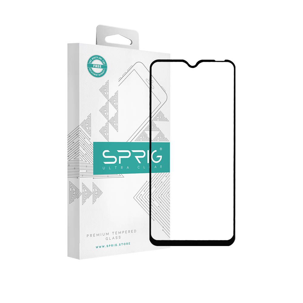 sprig full cover tempered glass/ screen protector for oppo a31 (black)