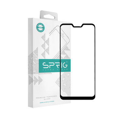 sprig full screen tempered glass screen protector for asus max pro m2 (black)