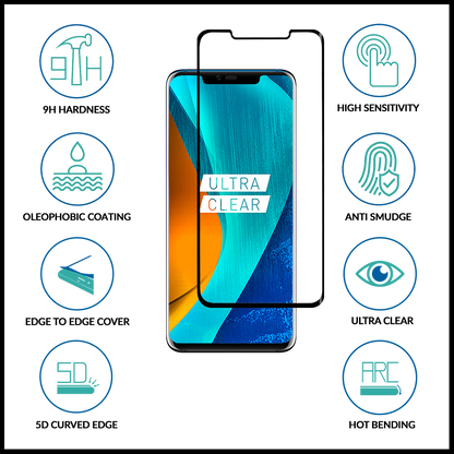 Huawei Mate 20 Pro Full Cover  Hot Bending Tempered Glass -