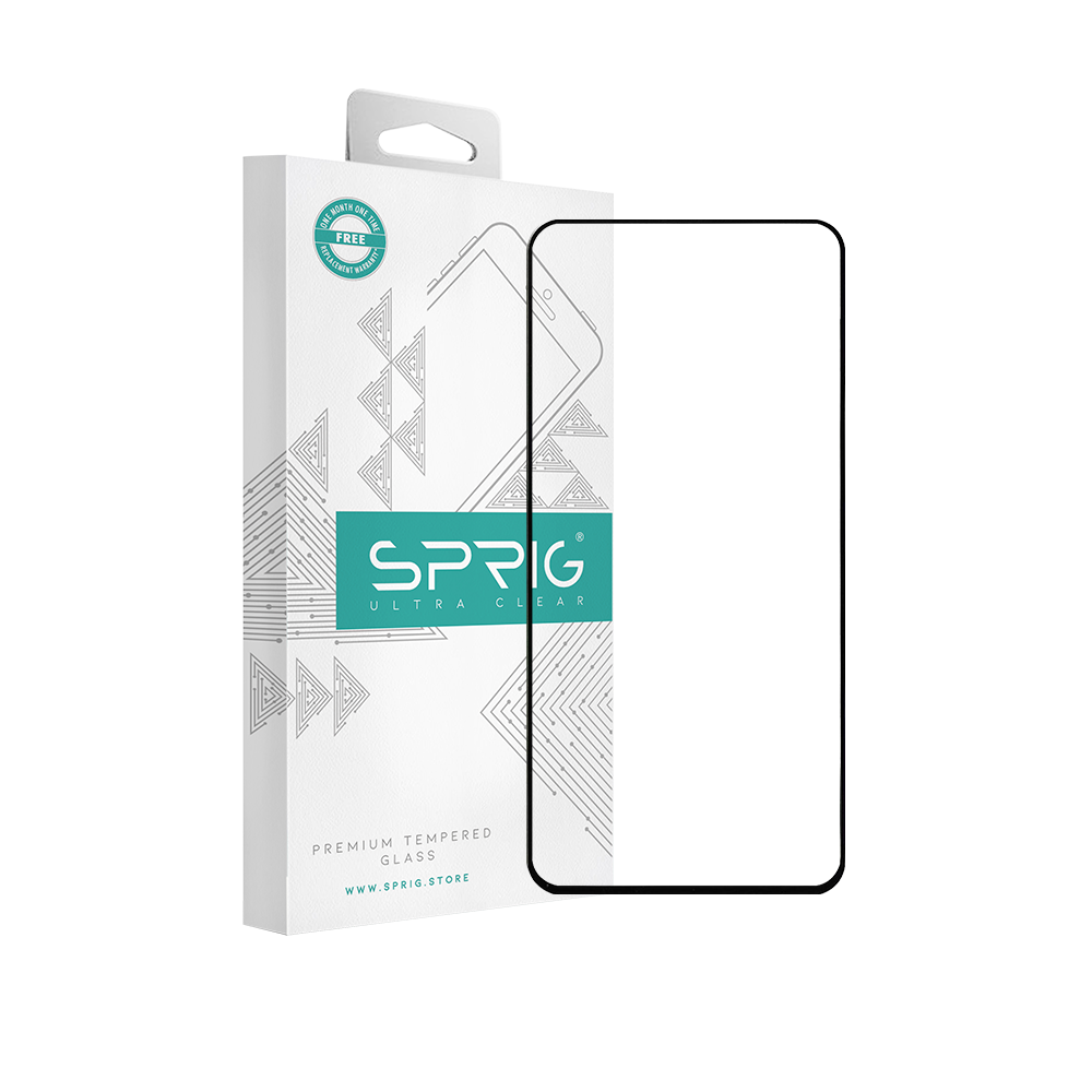 sprig full cover tempered glass/ screen protector for realme 9 (black)