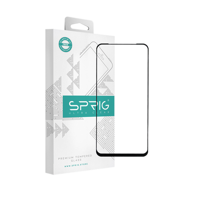 sprig full cover tempered glass screen protector for vivo iqoo z5 5g (black)