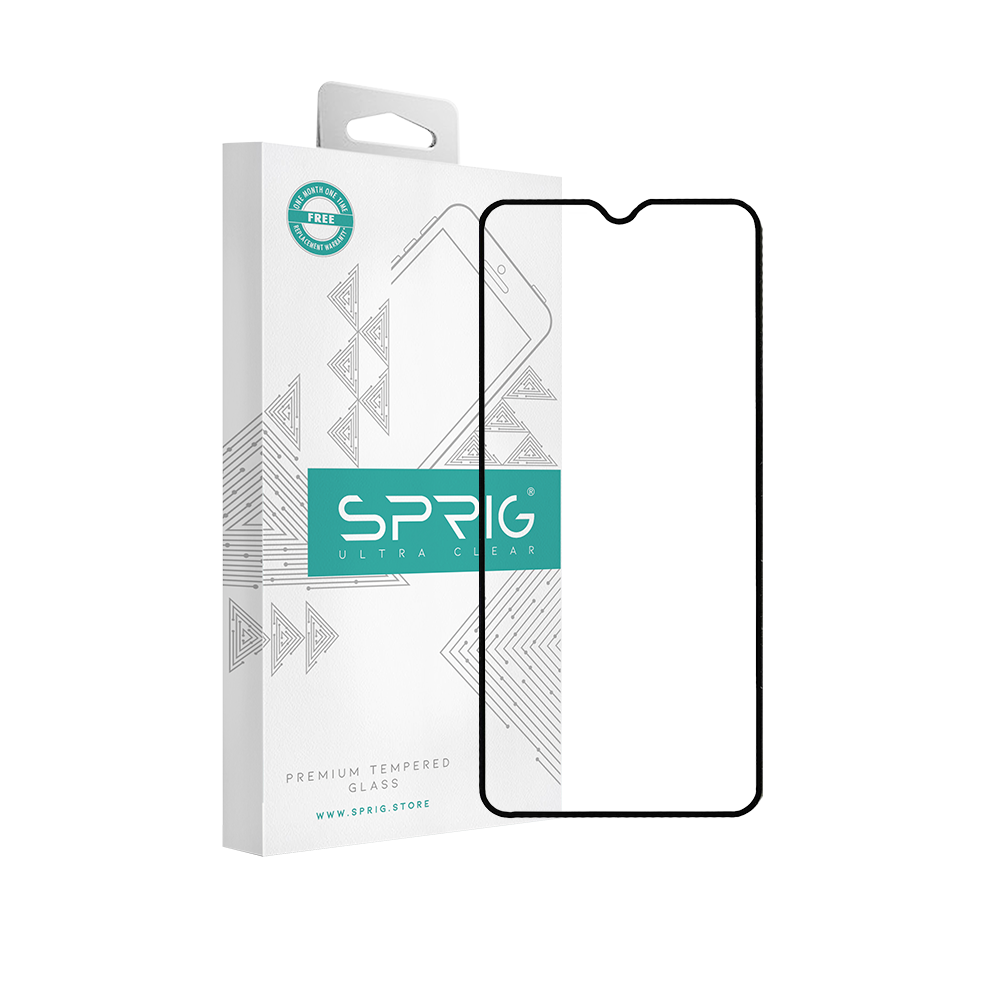 sprig full cover tempered glass screen protector for oppo a53s 5g (black)