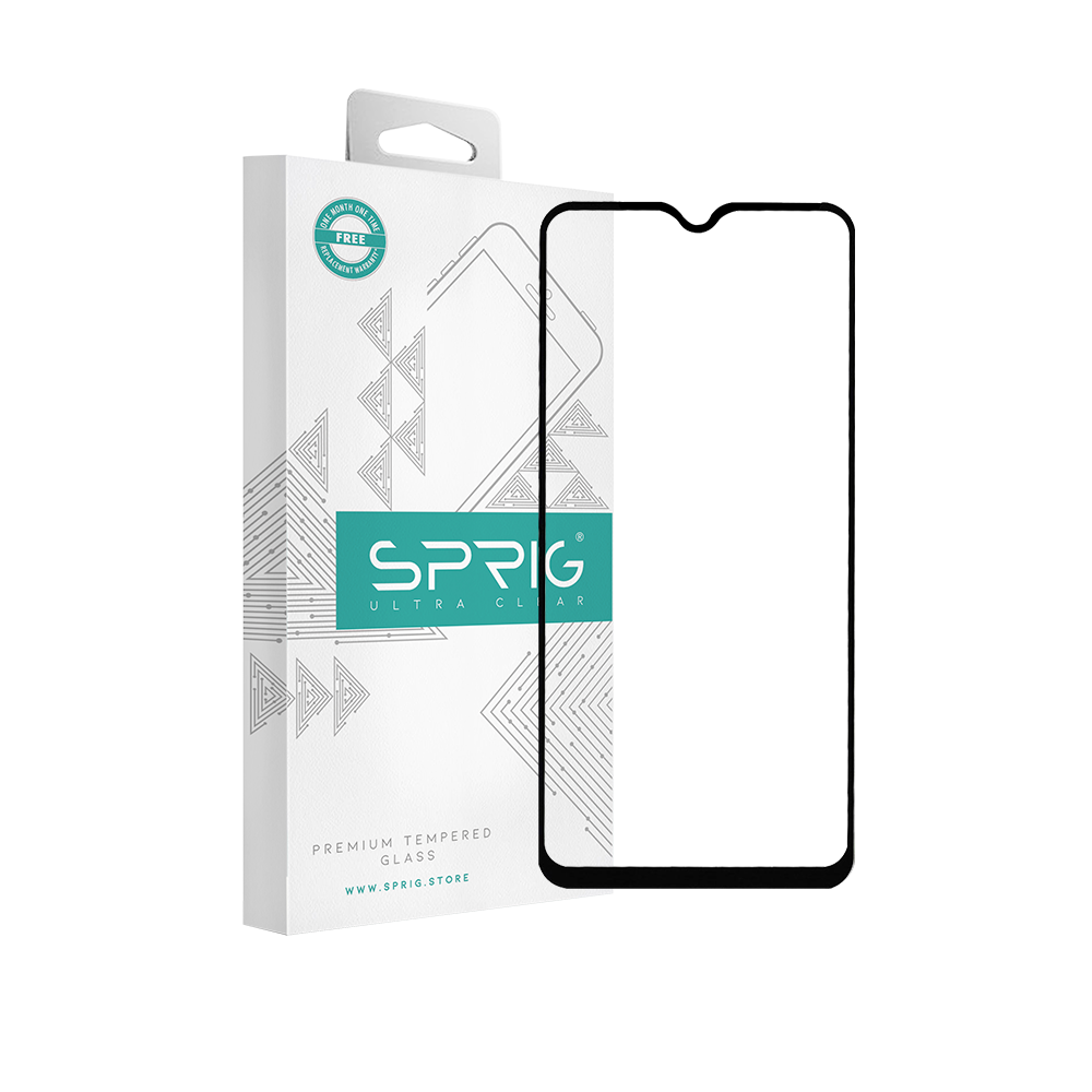 sprig full screen tempered glass/ screen protector for realme x2 (black)