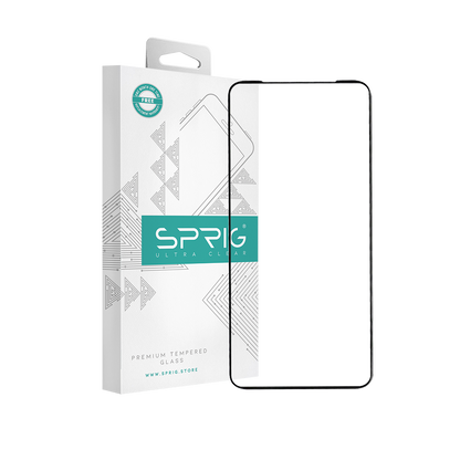 sprig full cover premium tempered glass/ screen protector for oppo realme x (black)