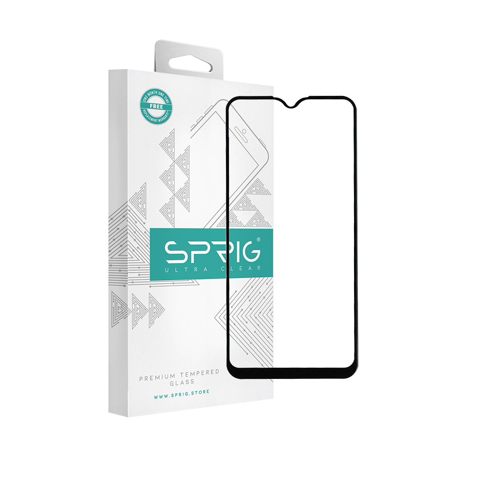 sprig full cover tempered glass screen protector for vivo u10 (black) with installation kit
