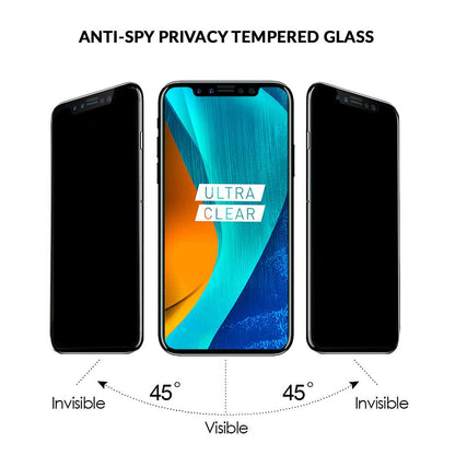 sprig full screen hot bending anti-spy tempered glass screen protector for samsung galaxy s9 plus (black)