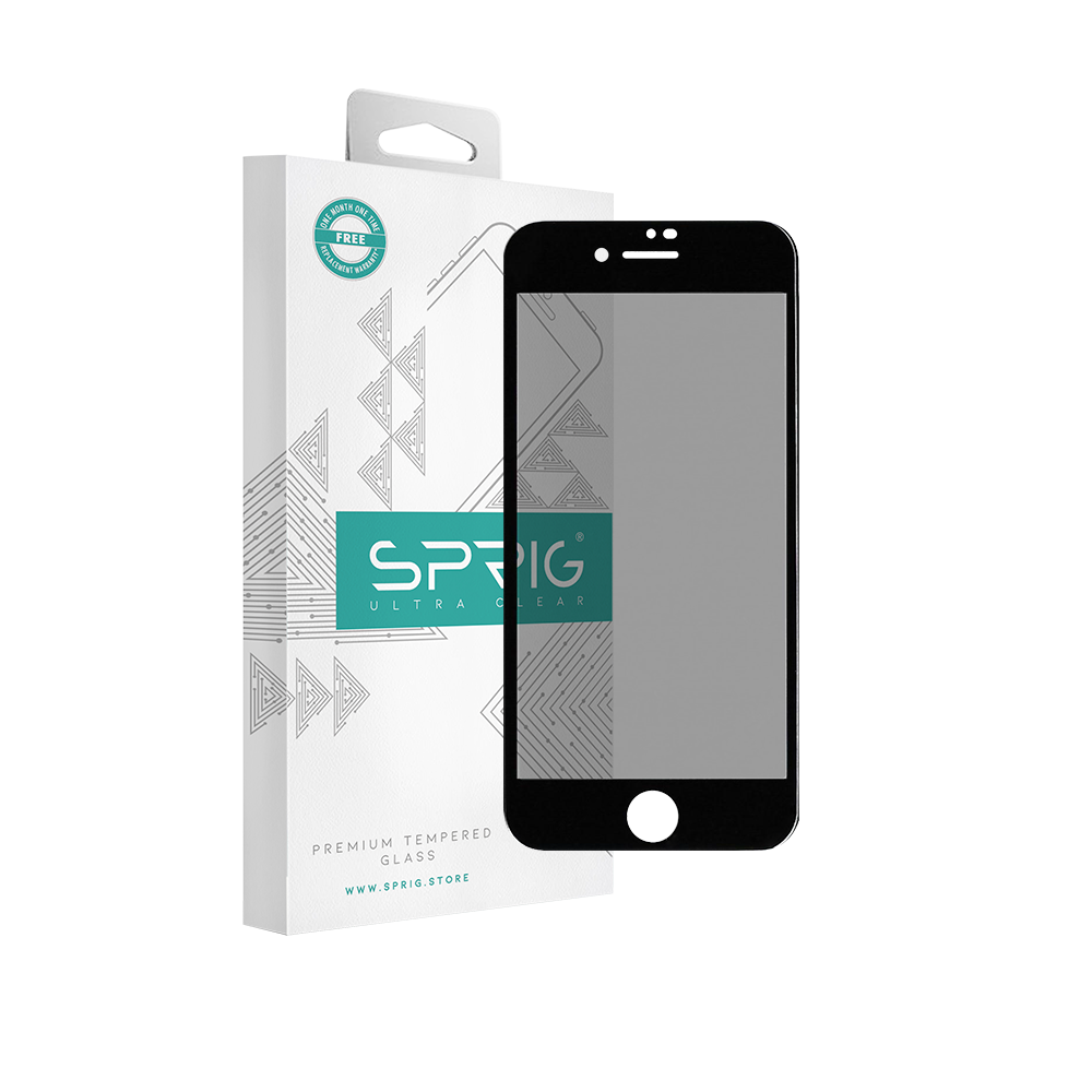 sprig anti-spy full cover tempered glass/ screen protector for iphone se 2020 (black)